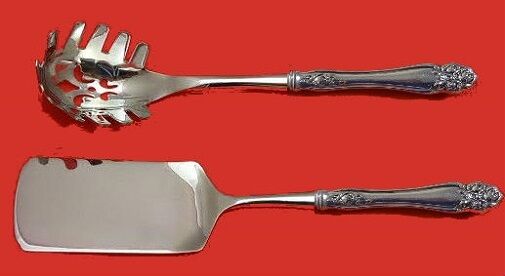 American Beauty Rose by Holmes & Edwards Plate Silverplate HHWS  Italian Set 2pc