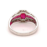 Platinum 1.86 Carat Genuine Natural Ruby and Diamond Ring (#J4870)
