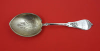 Strawberry by Durgin Coin Silver Pudding Spoon stippled GW brite-cut 8 1/2"