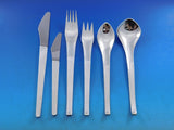 Linje by Hans Hansen Danish Sterling Silver Flatware Set 12 Service 75 pc Modern