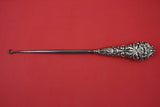 English Estate Sterling Silver Button Hook w/ figural bird & face 1903,  10 3/4"