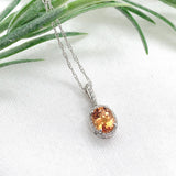 Platinum 1.92 Carat Precious Genuine Topaz Diamond Pendant with Chain (#J7524)