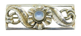 Sterling Arts and Crafts Handwrought Genuine Natural Moonstone Flower Pin #J4546