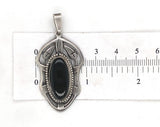Sterling Kalo Black Onyx Pendant Handwrought by Bjarne Axness (#J6849)