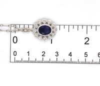 14k White Gold Genuine Natural Diamond Deco Style Pendant with Chain (#J7301)