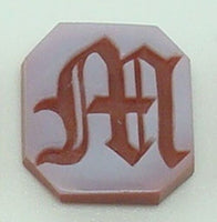 14K Gold Carved Agate Initial Pendant - Various Shapes Personalized New (#J2155)