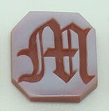 14K Gold Carved Agate Initial Pendant - Various Shapes Personalized New (#J2155)