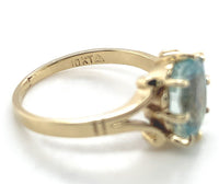 10k Yellow Gold 2.06 Carat Genuine Natural Aquamarine Ring Size 6 (#J6768)