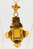Vintage 18k Oval Genuine Natural Opal with 14k Chain (#J3908)