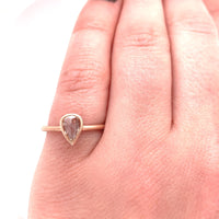 14k Rose Gold .39ct Champagne Genuine Natural Diamond Ring Size 6.25 (#J6023)