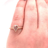 14k Rose Gold .39ct Champagne Genuine Natural Diamond Ring Size 6.25 (#J6023)