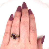 10k Yellow Gold Victorian Garnet and Seed Pearl Ring Jewelry (#J5695)
