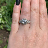18k 1.55 Carat Genuine Diamond Engagement Ring with GIA Report 2.55cttw (#J6741)