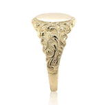 14k Yellow Gold Men's Signet Ring w/ Fancy Scrollwork Size 8.75 Jewelry (#J6791)