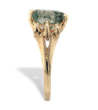 10k Yellow Gold 2.47ct Moss Genuine Natural Agate Ring Size 6 Jewelry (#J6787)