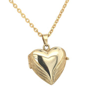 14k Yellow Gold Heart Locket with Cable Chain 18.5" and Toggle Clasp (#J7184)