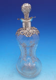 Glass Whiskey Decanter with Sterling Silver Overlay Pcd Repoussed Birds (#9262)
