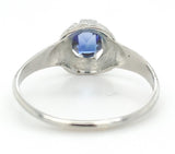 Art Deco 18k Gold .68ct Genuine Natural Sapphire Ring Hand Engraved (#J7568)