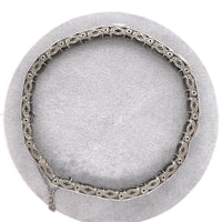 14k Gold Filigree Diamond Bracelet Art Deco 6 3/4" w/Lab-Created Sapphire #J6203