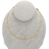 18k Yellow Gold Handmade European Chain Necklace Jewelry (#J7358)