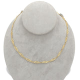 18k Yellow Gold Handmade European Chain Necklace Jewelry (#J7358)