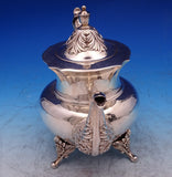 Chrysanthemum Japanese .950 Silver Tea Set 4pc with Silverplate Tray (#8818)