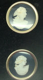 Velvet Black Frame with Shell Cameos (#J2443)