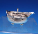 English Georgian Sterling Silver Sauce Boat Gadroon Rim Applied Handle (#7935)