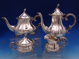 Rosebud by Eugen Ferner German Sterling Silver Tea Set 4pc 1957 76.1 ozt. #8875