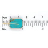 Pair 14k Gold Genuine Natural Kingman Turquoise Rectangular Drop Earrings #J6976