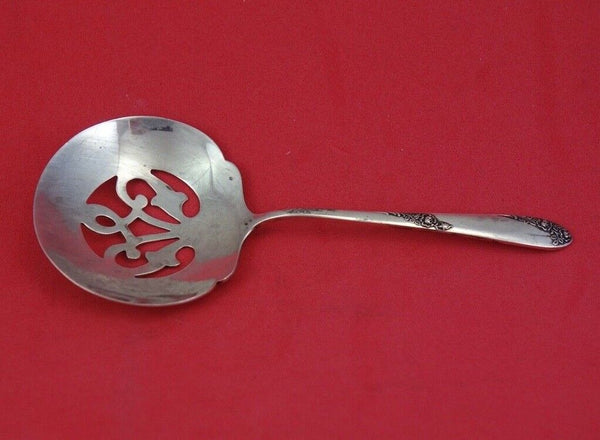 Sweetheart Rose by Lunt Sterling Silver Nut Spoon pierced 5"