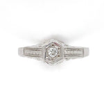 14k White Gold Child's Genuine Natural Diamond Hand Engraved Ring (#J6308)