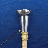 Sterling Tussie Mussie with Scalloped Rim Original Pin and Chain 4 3/4" (#J7464)