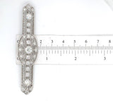 Filigree Deco Platinum Three Carat TW Genuine Natural Diamond Pin GIA (#J6157)