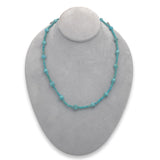 Kingman Genuine Turquoise 8mm and 4mm Bead Strand Necklace 14k Clasp (#J6761)
