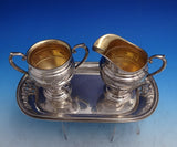 Rose Point by Wallace Sterling Silver Sugar Creamer GW with Tray 3pc (#8603)