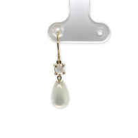 14k Yellow Gold Genuine Natural Moonstone Briolette Drop Dangle Earrings #J7125