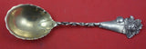 Number 26 aka Peony by Whiting Sterling Silver Preserve Spoon Gold wash 7 3/4"