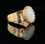 18k and 14k Yellow Gold 1.74 Carat Australian Genuine Natural Opal Ring (#J6571)