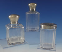 Christofle Sterling Silver Dresser Jar Set 3pc Two Round & One Square (#0747)