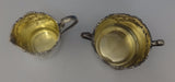 Dominick & Haff Sugar Bowl and Creamer 2pc w/Repoussed Scrollwork #552 (#0350)