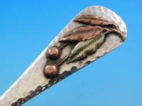 Applied Metals by Gorham Sterling Fish Server Copper Berries Copper Gold Leaves