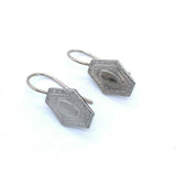 14k White Gold Top Cufflink Earrings with New Wires (#J5147)