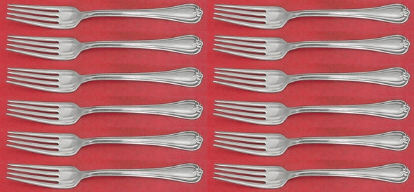 Woodwind by Reed and Barton Sterling Silver Regular Fork Set of 12 pcs 7 1/2"