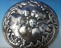 Levi and Salaman English Estate Sterling Silver Box Winged Cherubs Insert #6069