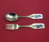 Christmas by A. Michelsen Sterling Silver Fork and Spoon Set 2pc 1966 Vermeil