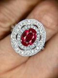 14k White Gold 1.57ct Ruby Ring GIA Burmese Pigeon Blood Jewelry (#J4500)