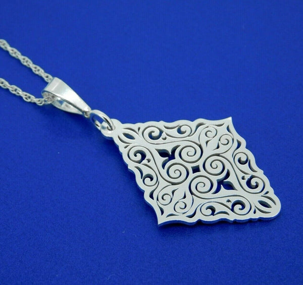 935 Argentium Sterling Diamond Shaped Pendant (#J4413)