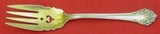 Elegante by Reed and Barton Sterling Silver Salad Fork Gold Washed Pierced 6"