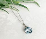 Platinum 4.75 Carat Genuine Natural Aquamarine and Diamond Pendant (#J7231)